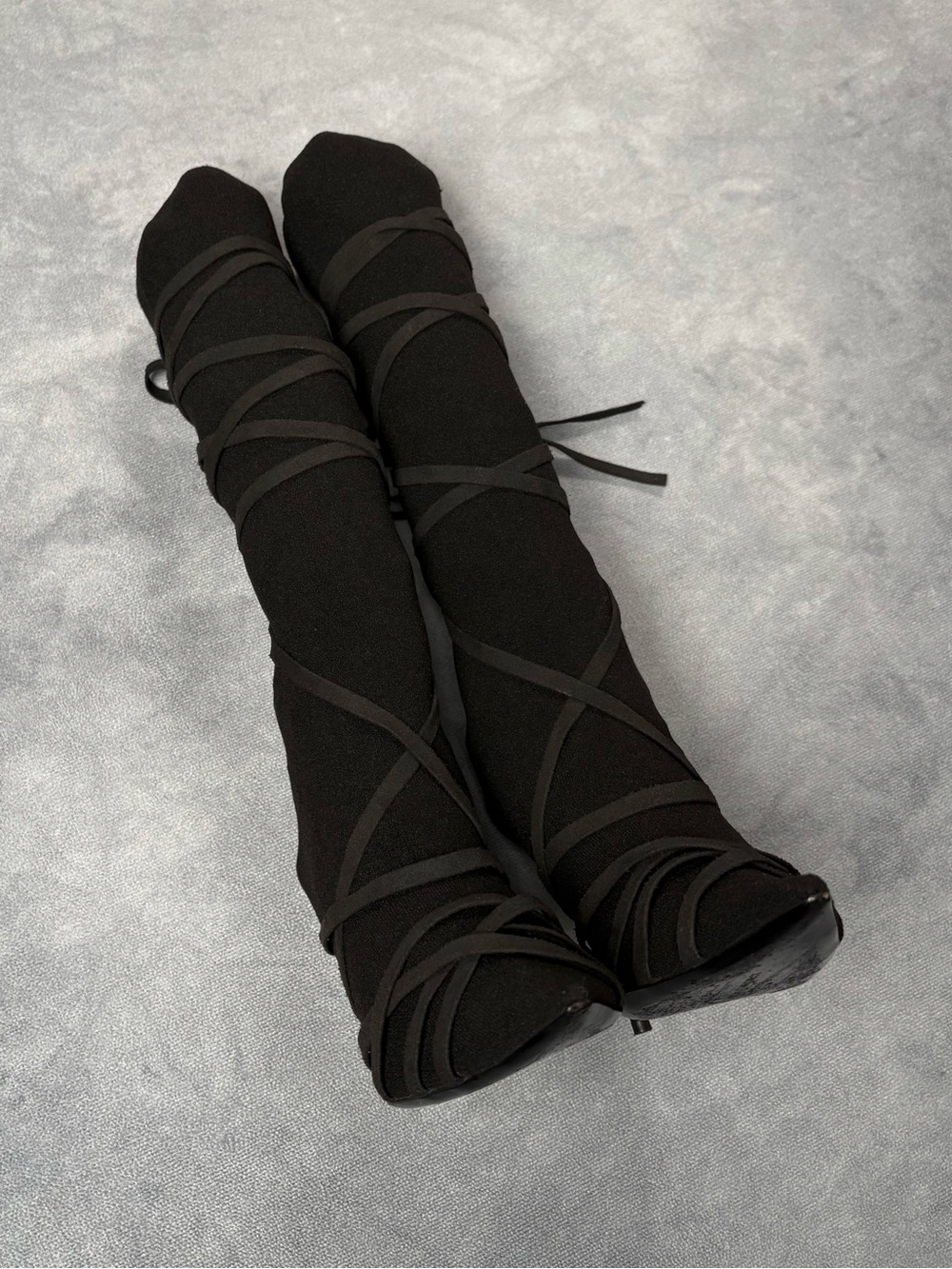 Unravel Project by Ben Taverniti Black Lace Up High Stiletto Sock Boots RRP1600$ - Picture 8 of 16
